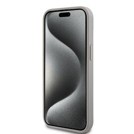 DKNY Leather Mono Stripe &amp; Metal Logo case for iPhone 15 Plus / 14 Plus - beige | Techbox