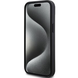 DKNY Leather Mono Stripe &amp; Metal Logo Case for iPhone 15 Plus / 14 Plus - Black - Apple Cases - Cases - Techbox