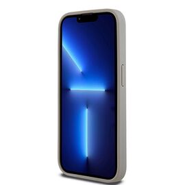 DKNY Leather Mono Stripe &amp; Metal Logo case for iPhone 15 Pro - beige - Apple Cases - Cases - Techbox