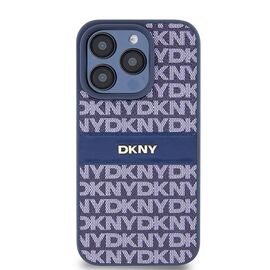 DKNY Leather Mono Stripe &amp; Metal Logo case for iPhone 15 Pro - blue - Apple Cases - Cases - Techbox