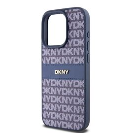 DKNY Leather Mono Stripe &amp; Metal Logo case for iPhone 15 Pro - blue - Apple Cases - Cases - Techbox