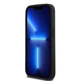 DKNY Leather Mono Stripe &amp; Metal Logo case for iPhone 15 Pro Max - black | Techbox