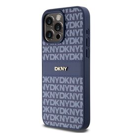 DKNY Leather Mono Stripe &amp; Metal Logo case for iPhone 15 Pro Max - blue - Apple Cases - Cases - Techbox