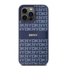 DKNY Leather Mono Stripe &amp; Metal Logo case for iPhone 15 Pro Max - blue - Apple Cases - Cases - Techbox