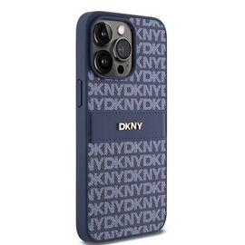 DKNY Leather Mono Stripe &amp; Metal Logo case for iPhone 15 Pro Max - blue - Apple Cases - Cases - Techbox