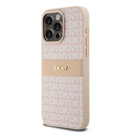 DKNY Leather Mono Stripe &amp; Metal Logo case for iPhone 15 Pro Max - pink - Apple Cases - Cases - Techbox