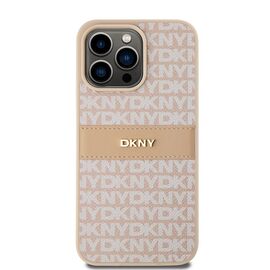 DKNY Leather Mono Stripe &amp; Metal Logo case for iPhone 15 Pro Max - pink - Apple Cases - Cases - Techbox