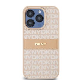 DKNY Leather Mono Stripe &amp; Metal Logo case for iPhone 15 Pro - pink - Apple Cases - Cases - Techbox