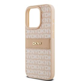 DKNY Leather Mono Stripe &amp; Metal Logo case for iPhone 15 Pro - pink - Apple Cases - Cases - Techbox