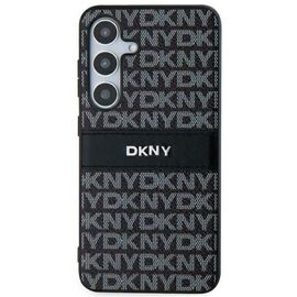 DKNY Leather Mono Stripe &amp; Metal Logo case for Samsung Galaxy S24+ - black | Techbox