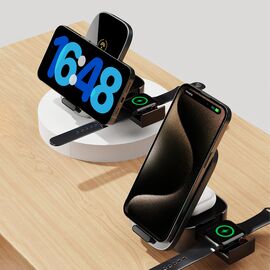 Dudao A11Pro+ 15W 3in1 Inductive Charger for Phone/Smartwatch/Headphones - Black | Techbox