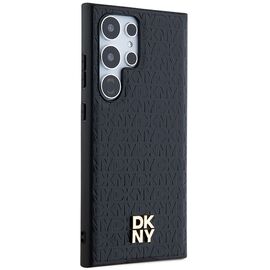 DKNY Leather Pattern Metal Logo MagSafe case for Samsung Galaxy S24 Ultra - black | Techbox