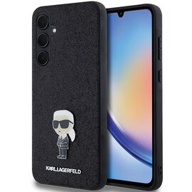 Karl Lagerfeld Fixed Glitter Ikonik Logo Metal Pin case for Samsung Galaxy A35 - black | Techbox