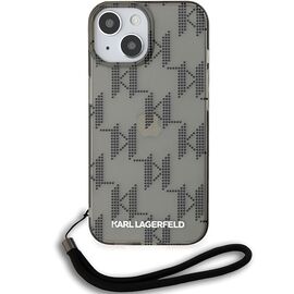 Karl Lagerfeld IML Mono KL Pattern &amp; Cord case for iPhone 15 / 14 / 13 - black - Apple Cases - Cases - Techbox
