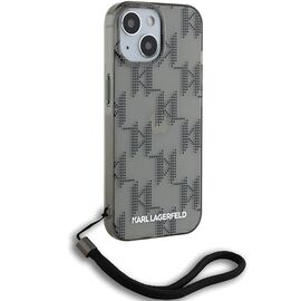 Karl Lagerfeld IML Mono KL Pattern &amp; Cord case for iPhone 15 / 14 / 13 - black - Apple Cases - Cases - Techbox