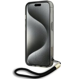Karl Lagerfeld IML Mono KL Pattern &amp; Cord case for iPhone 15 Pro - black - Apple Cases - Cases - Techbox