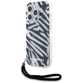 Karl Lagerfeld IML Zebra Pattern &amp; Cord case for iPhone 15 Pro - black - Apple Cases - Cases - Techbox