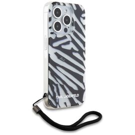 Karl Lagerfeld IML Zebra Pattern &amp; Cord case for iPhone 15 Pro - black - Apple Cases - Cases - Techbox