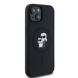Karl Lagerfeld Silicone Karl&amp;Choupette MagSafe case for iPhone 15 Plus / 14 Plus - black - Apple Cases - Cases - Techbox