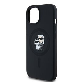 Karl Lagerfeld Silicone Karl&amp;Choupette MagSafe case for iPhone 15 Plus / 14 Plus - black - Apple Cases - Cases - Techbox