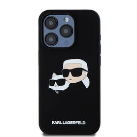 Karl Lagerfeld Silicone Karl&amp;Choupette MagSafe case for iPhone 15 Pro - black | Techbox