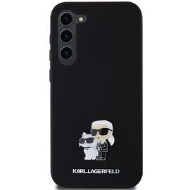 Karl Lagerfeld Silicone Karl&amp;Choupette Metal Pin case for Samsung Galaxy S24+ - black | Techbox