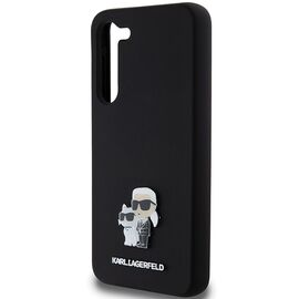 Karl Lagerfeld Silicone Karl&amp;Choupette Metal Pin case for Samsung Galaxy S24+ - black | Techbox