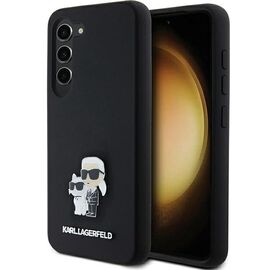 Karl Lagerfeld Silicone Karl&amp;Choupette Metal Pin case for Samsung Galaxy S24 - black | Techbox