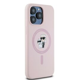 Karl Lagerfeld Silicone Karl&amp;Choupette Ring MagSafe case for iPhone 15 Pro Max - pink | Techbox