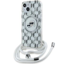 Karl Lagerfeld IML Crossbody Monogram Karl &amp; Choupette Head MagSafe Case for iPhone 15 / 14 / 13 - Transparent - Uncategorized Cases (2) - Cases - Techbox