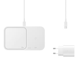 Samsung Wireless Charger Duo EP-P5400TWEGEU inductive charger 15W - white + mains charger + cable - Powerbanks - Smartphone Chargers - Techbox