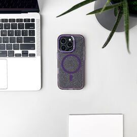 Glitter Case MagSafe for iPhone 16 Plus - purple with glitter | Techbox