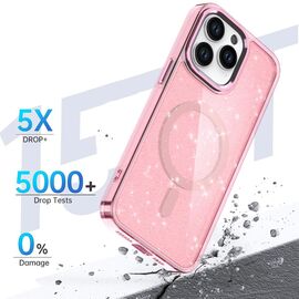 Glitter Case MagSafe for iPhone 16 Pro Max - pink with glitter - Apple Cases - Cases - Techbox