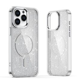 Glitter Case MagSafe for iPhone 16 Pro - white with glitter - Apple Cases - Cases - Techbox