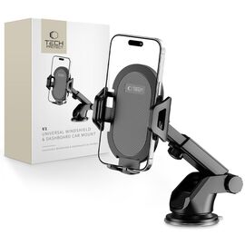 Tech-Protect V1 Car Phone Holder for Windshield/Cockpit - Black - Smartphone Holders - Smartphones - Techbox