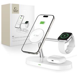 Tech-Protect A12 3in1 MagSafe Inductive Charger for Smartphone/Headphones/Smartwatch - White | Techbox