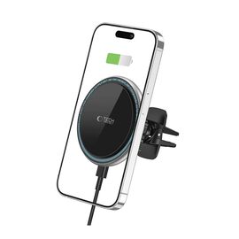 Tech-Protect A2 Car Phone Holder with MagSafe 15W Inductive Charger for Air Vent - Black - Car Chargers - Smartphone Chargers - Techbox