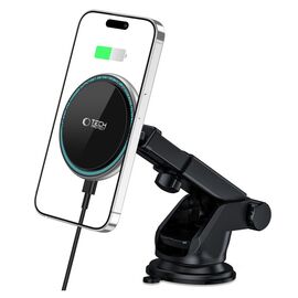 Tech-Protect A2 Car Phone Holder with MagSafe 15W Inductive Charger for Cockpit - Black - Car Chargers - Smartphone Chargers - Techbox