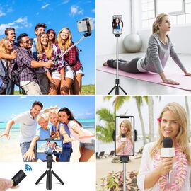 Tech-Protect L02S Bluetooth selfie stick with tripod up to 72cm - black - Cameras Accessories - Action Cameras - Techbox
