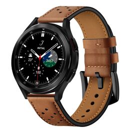 Tech-Protect Leather Strap for Samsung Galaxy Watch 4 / 5 / 5 Pro / 6 / 7 / FE - Brown | Techbox