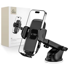 Tech-Protect V3 Car Phone Holder for Windshield/Cockpit - Black - Smartphone Holders - Smartphones - Techbox