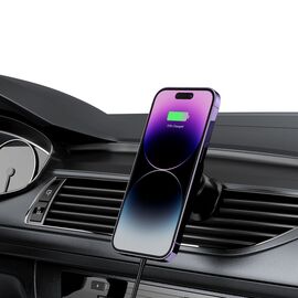 Tech-Protect MM15W-V1 Car Phone Holder with MagSafe 15W Inductive Charger for Air Vent - Black - Car Chargers - Smartphone Chargers - Techbox