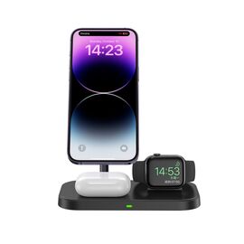 Tech-Protect QI15W-A22 MagSafe Inductive Charger with 3in1 MagSafe Stand for Smartphone / Apple Watch / AirPods - Black | Techbox
