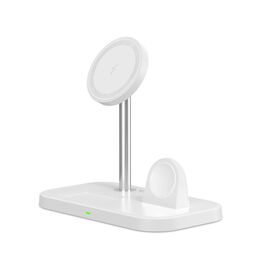 Tech-Protect QI15W-A22 MagSafe inductive charger with 3in1 MagSafe stand for smartphone / Apple Watch / AirPods - white | Techbox