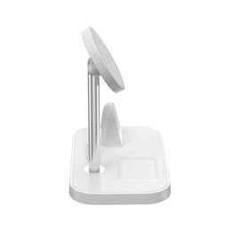 Tech-Protect QI15W-A22 MagSafe inductive charger with 3in1 MagSafe stand for smartphone / Apple Watch / AirPods - white | Techbox