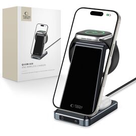 Tech-Protect QI15W-A26 Inductive Charger 15W 3in1 for Smartphone / Headphones / Apple Watch - Black | Techbox