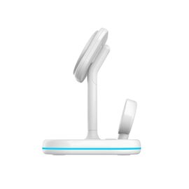 Tech-Protect QI15W-A27 3-in-1 inductive charger with MagSafe stand for smartphone / Apple Watch / AirPods - white | Techbox