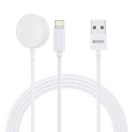 Tech-Protect UltraBoost 2in1 Magnetic Charger with USB-C / Lightning Cables for Apple Watch 1.5m - White | Techbox