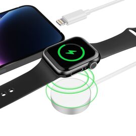 Tech-Protect UltraBoost 2in1 Magnetic Charger with USB-C / Lightning Cables for Apple Watch 1.5m - White | Techbox