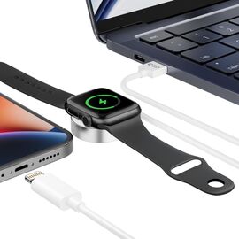 Tech-Protect UltraBoost 2in1 Magnetic Charger with USB-C / Lightning Cables for Apple Watch 1.5m - White | Techbox